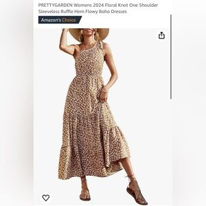 One shoulder tiered dress 🥥🤎